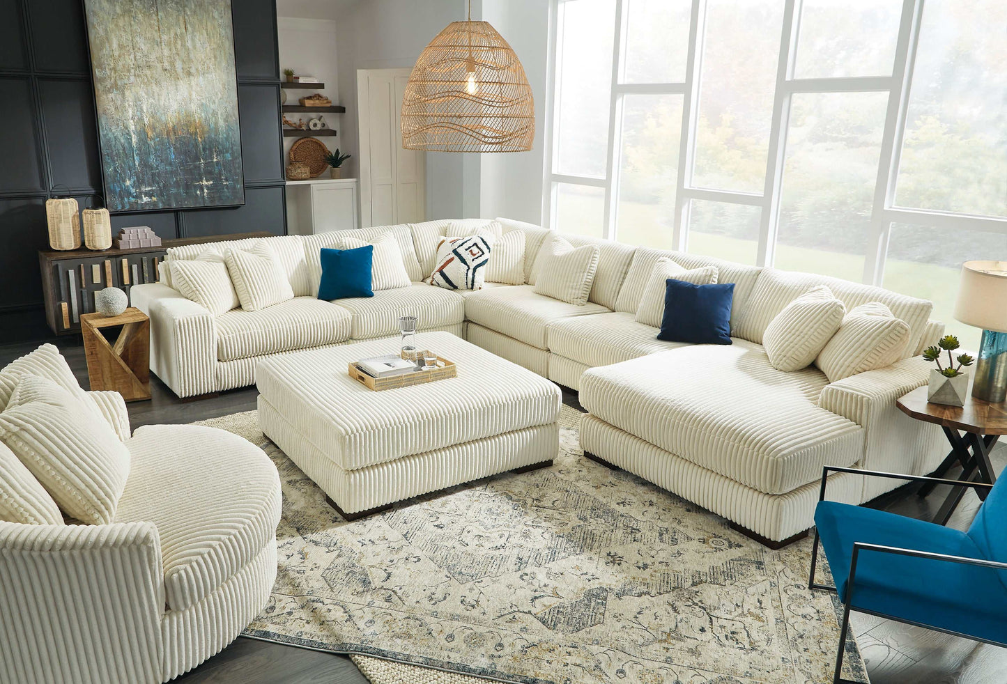 Lindyn Ivory Oversized Accent Ottoman