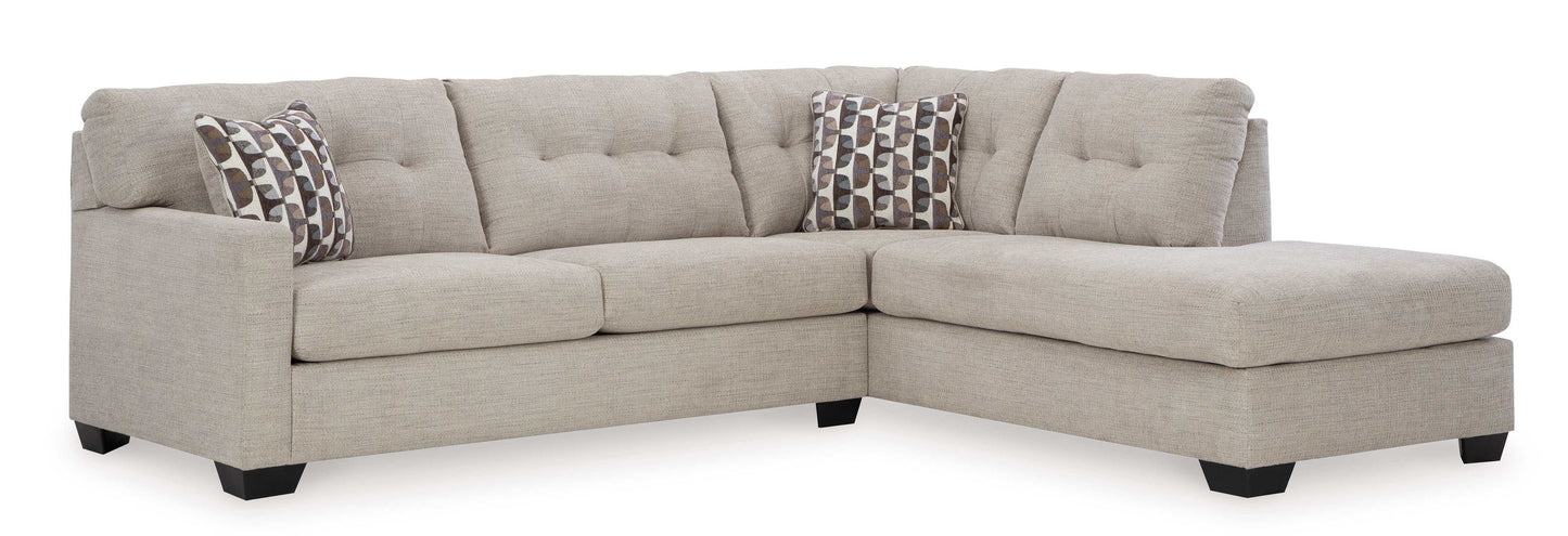 Mahoney Pebble 2pc Sectional Full Sleeper Sofa w/ RAF Chaise