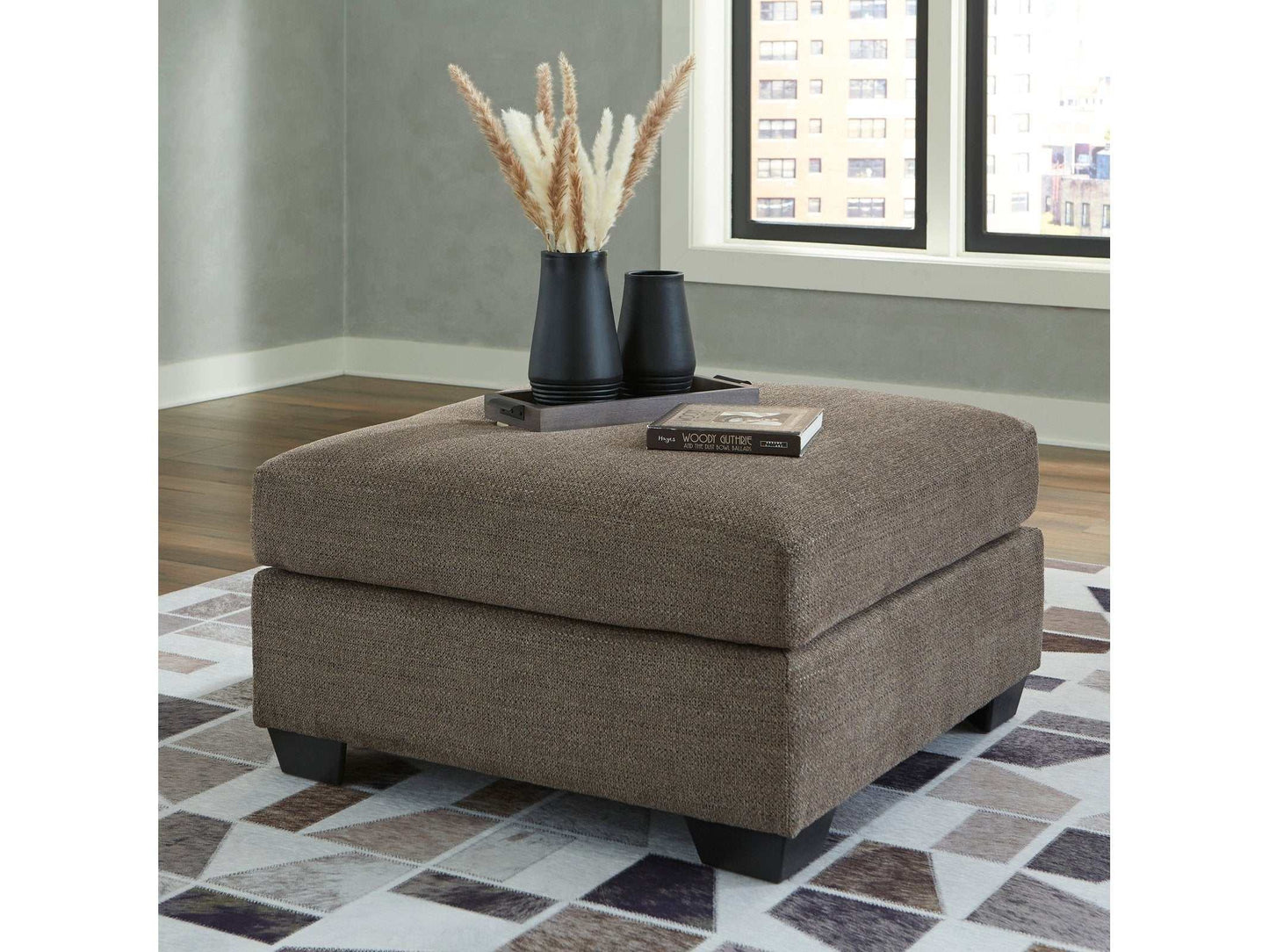 Mahoney Chocolate Oversized Accent Ottoman