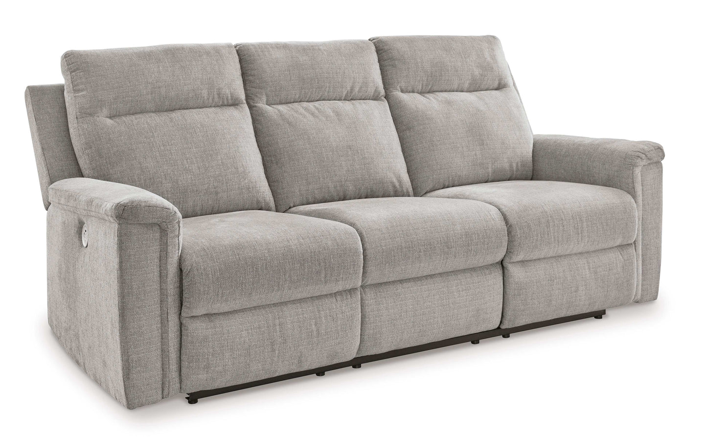 Barnsana Ash Micro Chenille Power Reclining Sofa