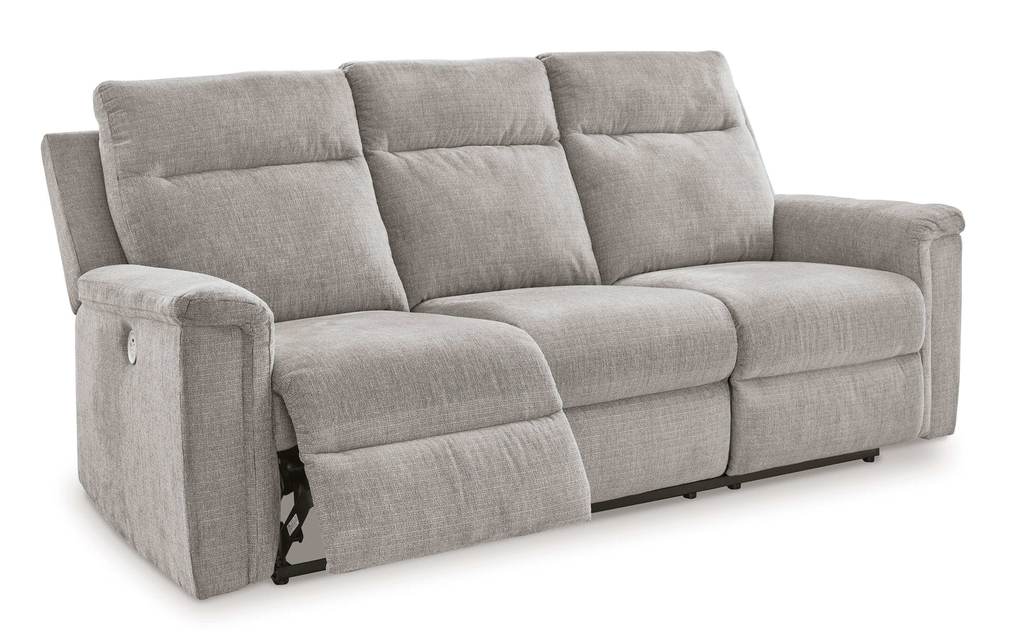 Barnsana Ash Micro Chenille Power Reclining Sofa