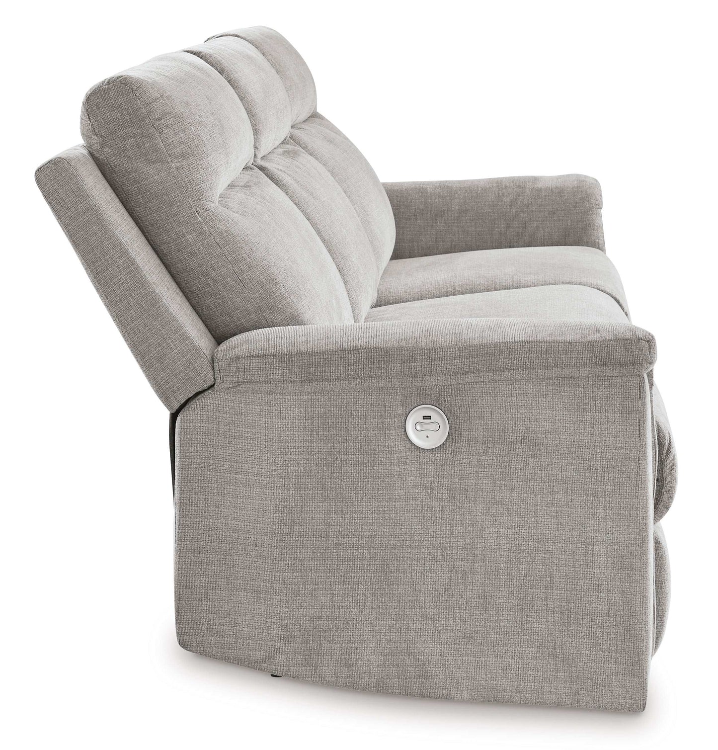 Barnsana Ash Micro Chenille Power Reclining Sofa