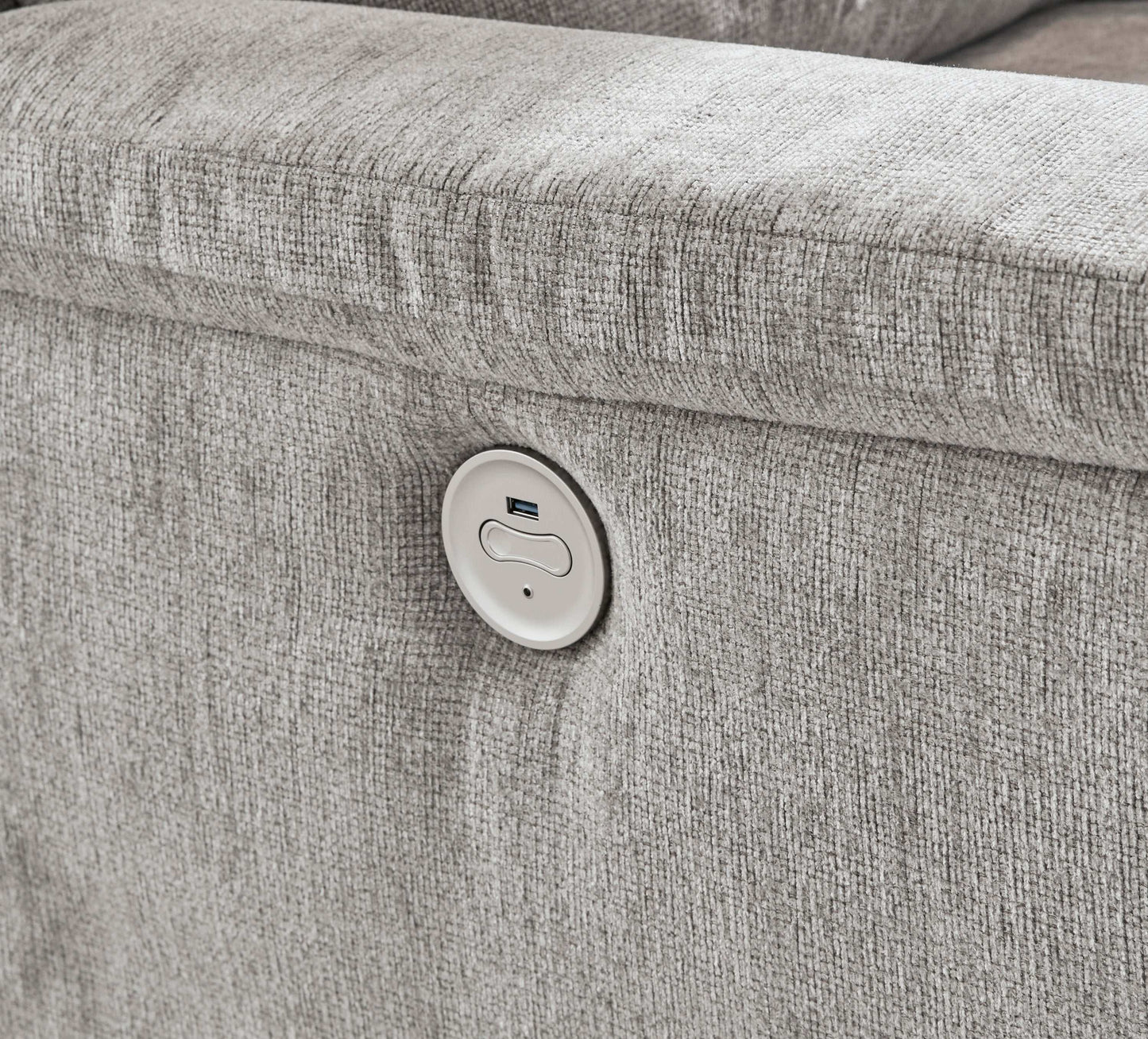 Barnsana Ash Micro Chenille Power Reclining Sofa