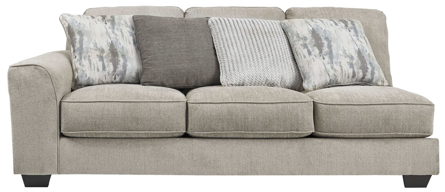 Ardsley Pewter 3pc RAF Sectional w/ LAF Sofa
