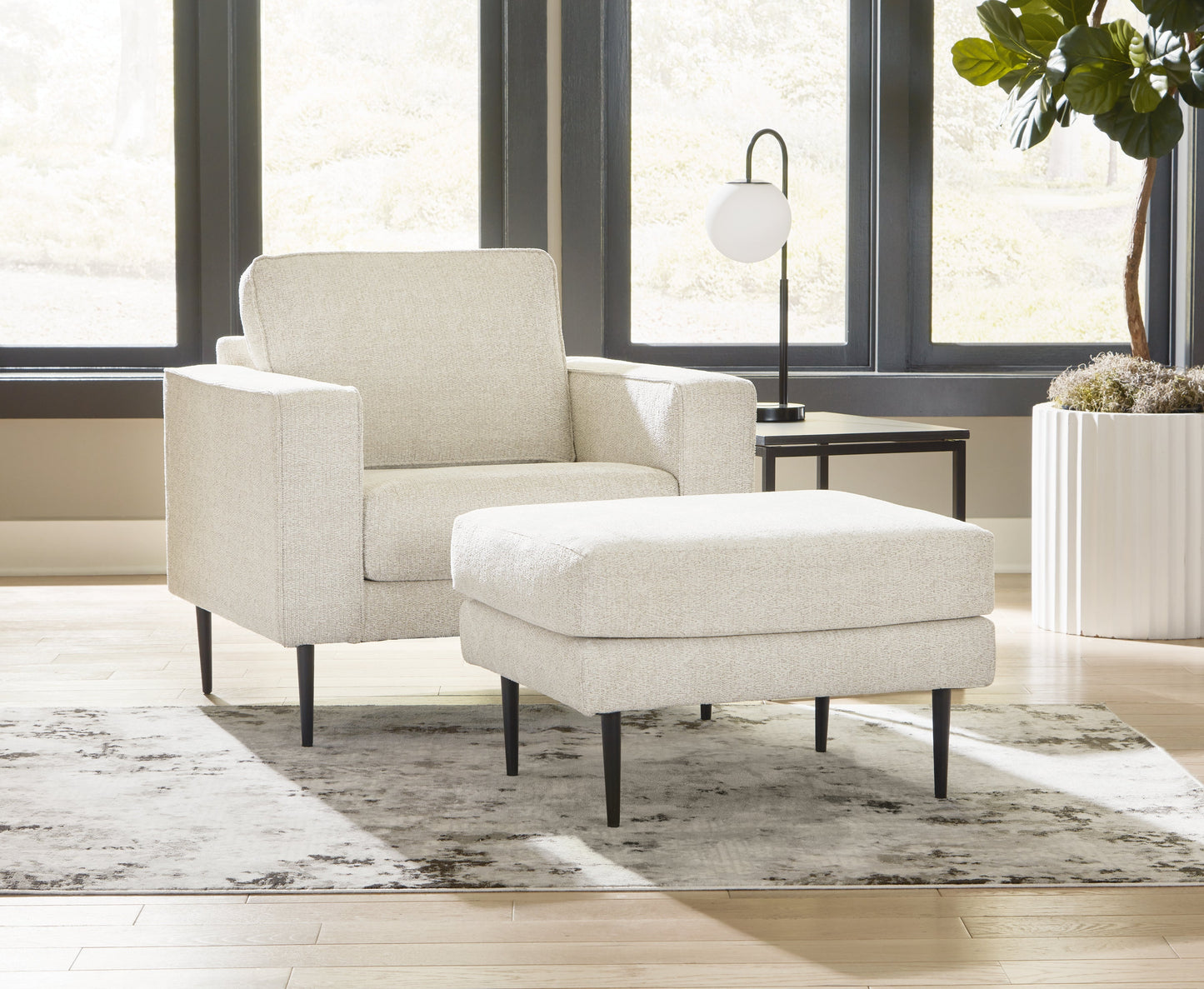 Hazela Sandstone Chair and Ottoman