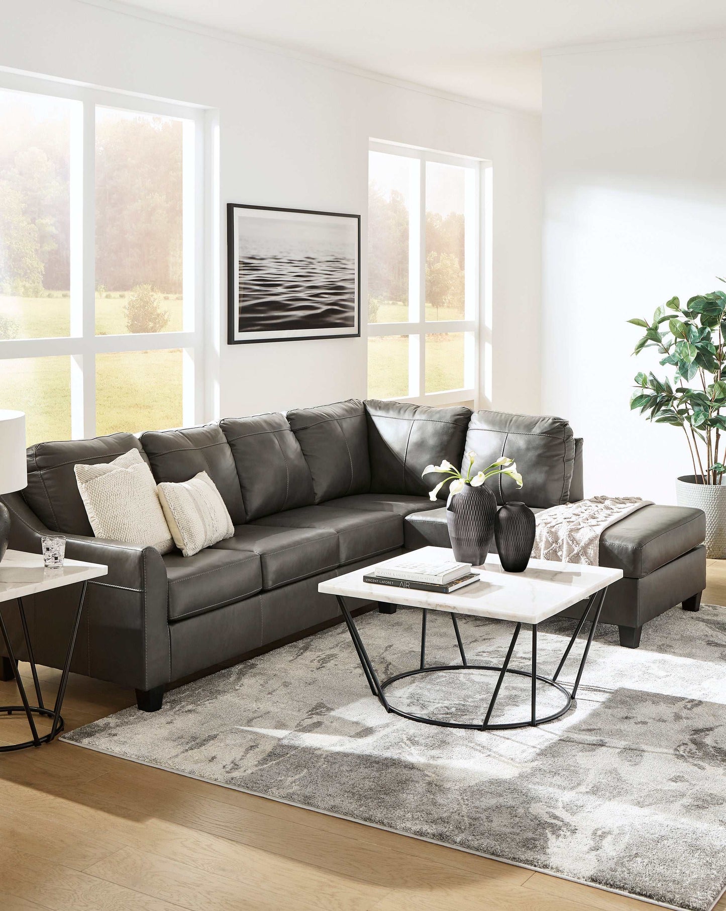 Valderno Fog 2pc Sectional Sofa w/ Chaise