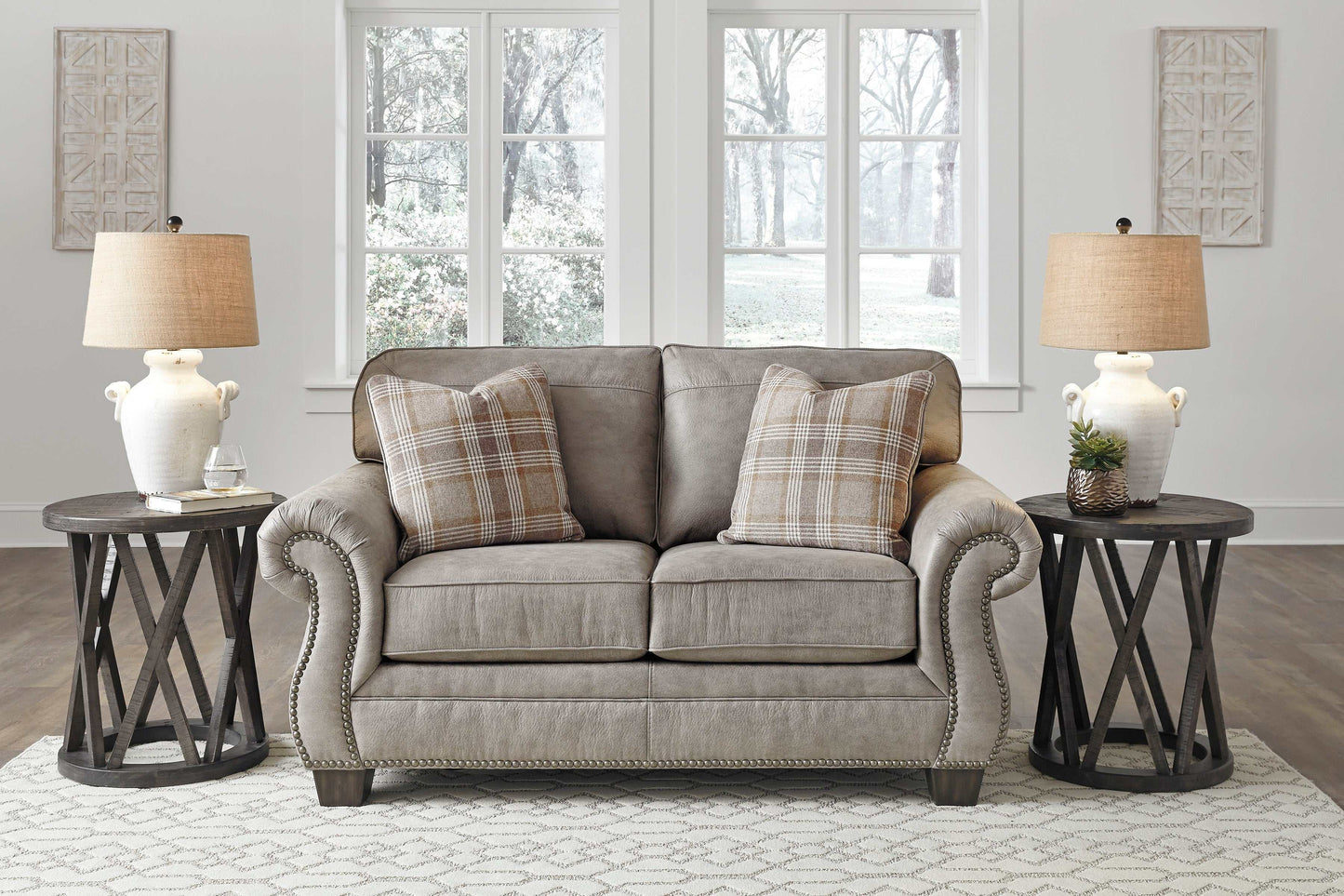 Olsberg Steel Faux Leather Loveseat