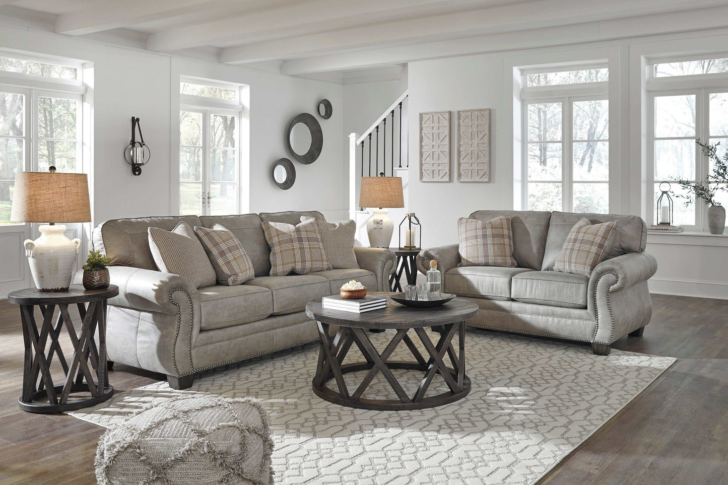 Olsberg Steel Faux Leather Loveseat
