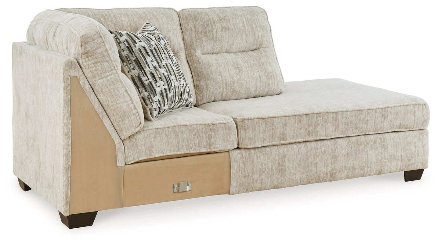 Lonoke Beige 2-Piece Sectional with Chaise and Ottoman