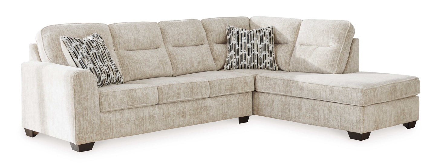 Lonoke Parchment 2pc RAF Chaise Sectional