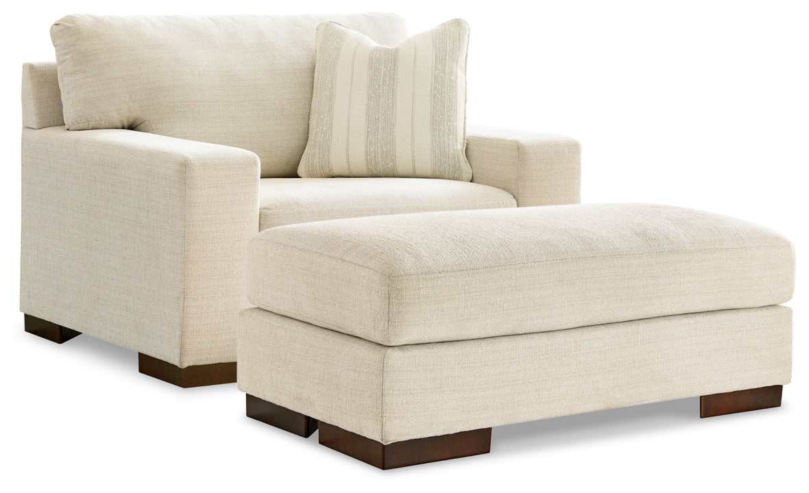 Maggie Birch Oversized Chair & Ottoman Set
