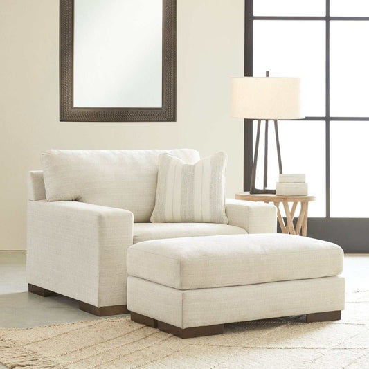 Maggie Birch Oversized Chair & Ottoman Set