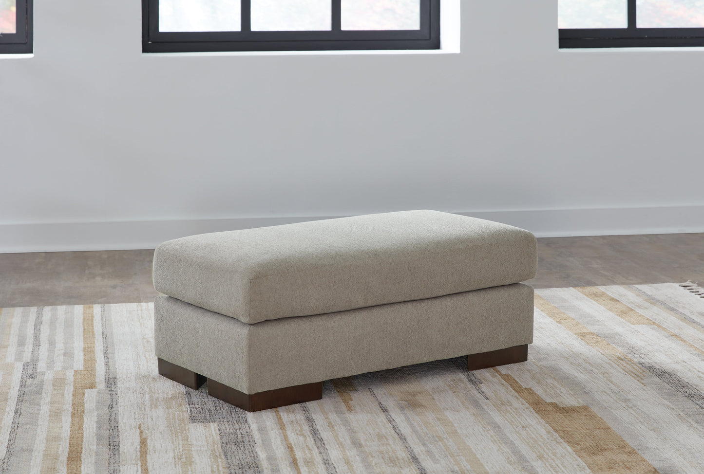 Maggie Flax Oversized Chair and Ottoman