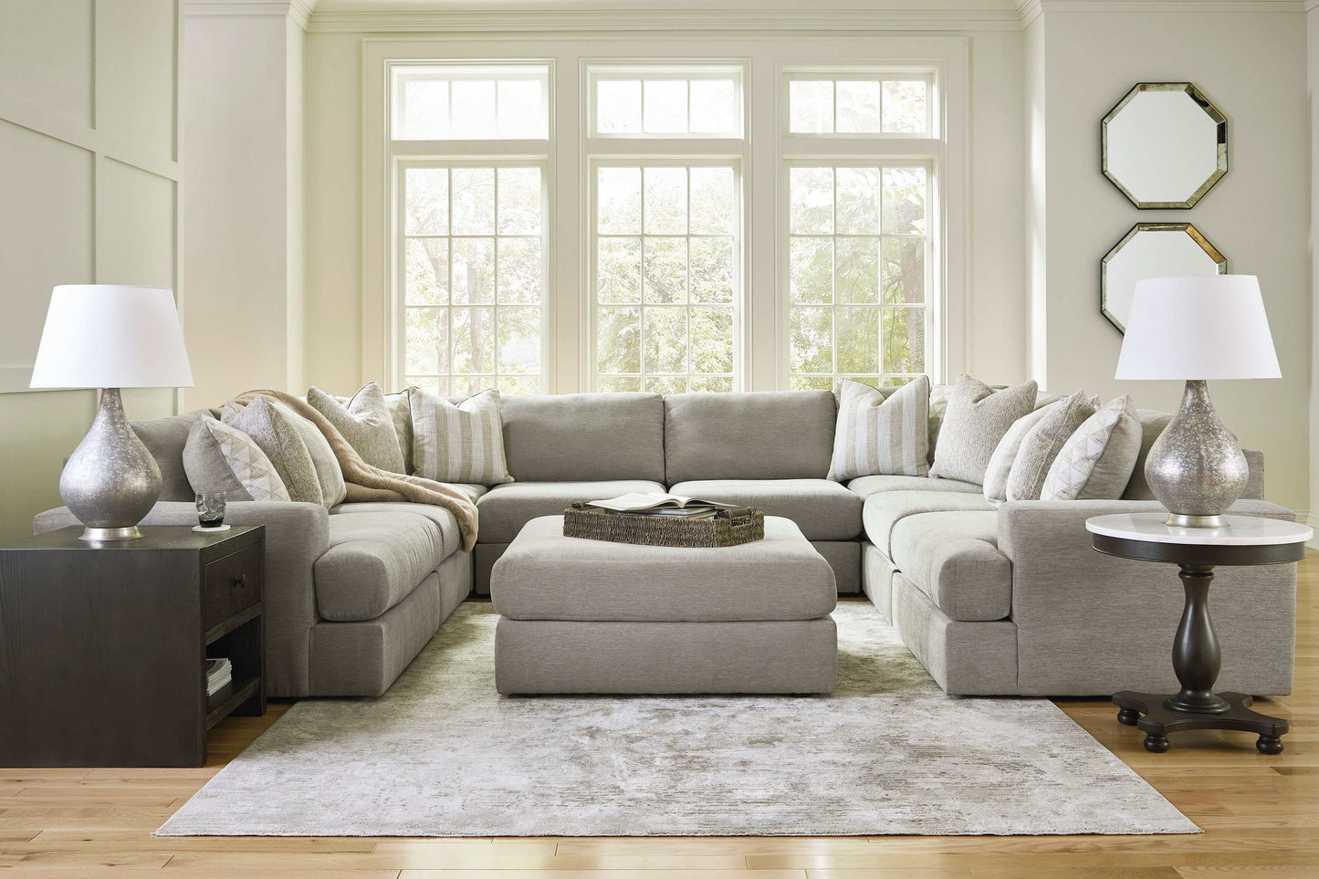 Avaliyah Ash Gray Chenille Modular Sectional Units Create your own Style