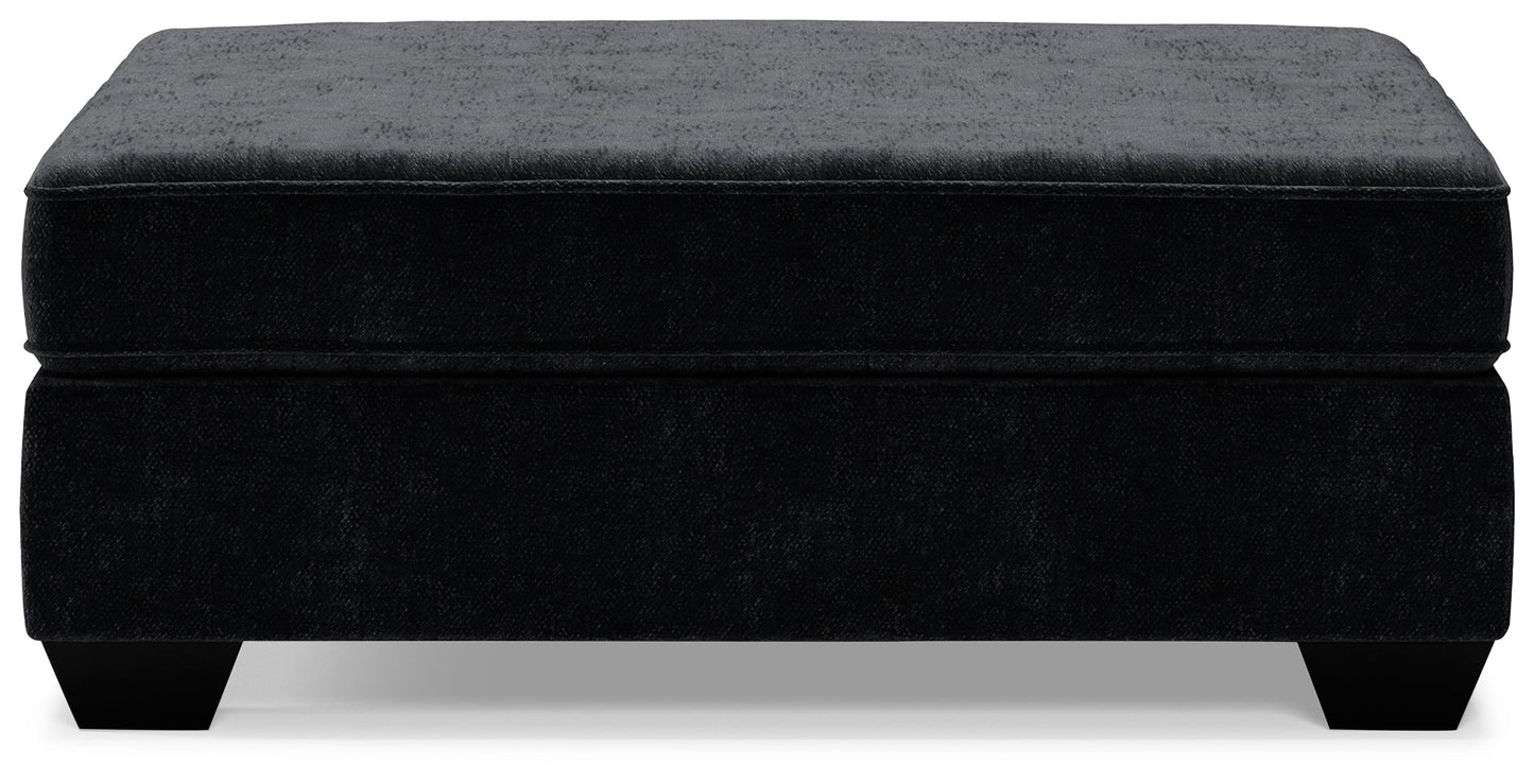 Lavernett Charcoal 3-Piece Sectional and Oversized Ottoman