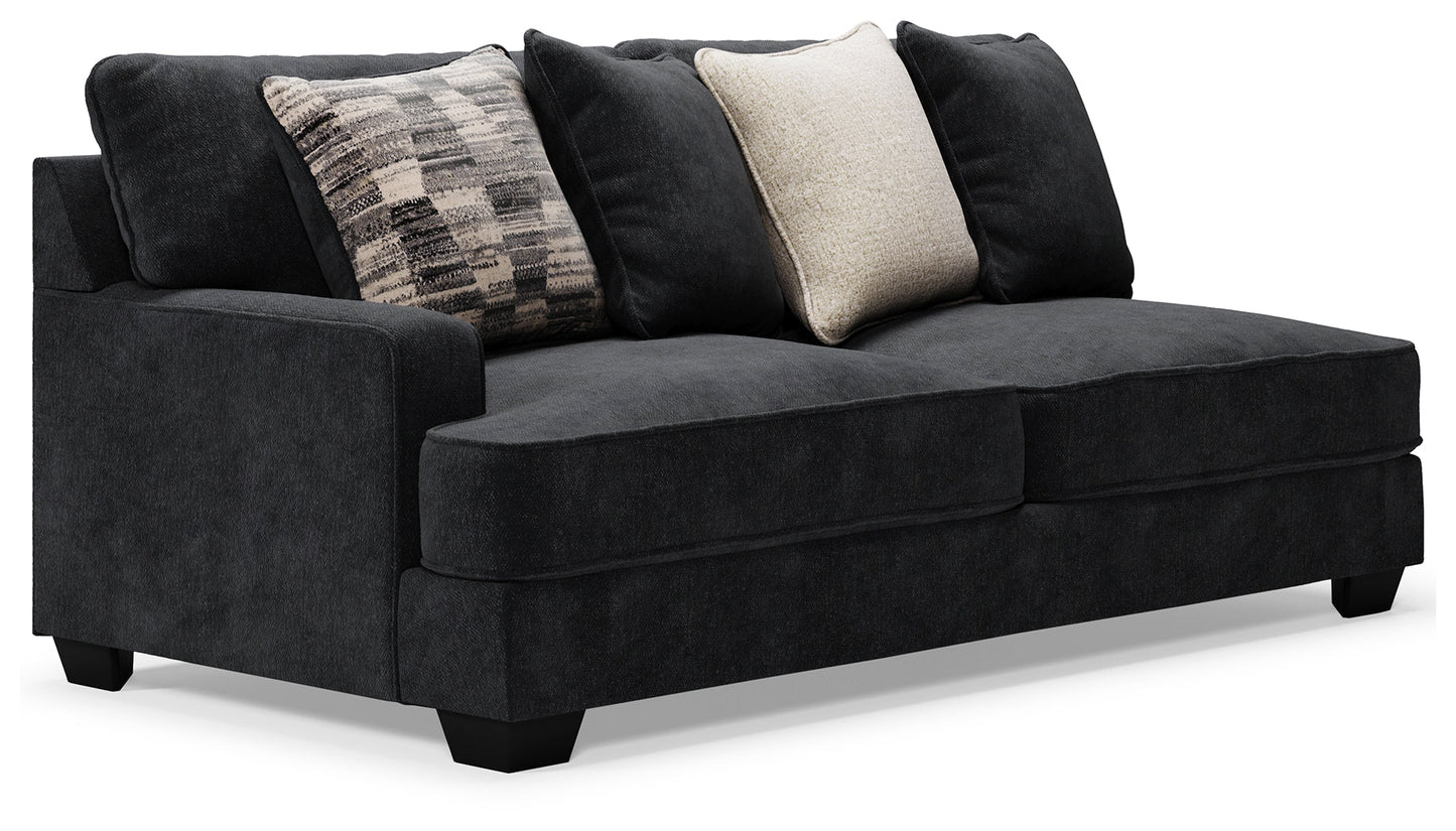 Lavernett Charcoal 4-Piece Sectional with Ottoman
