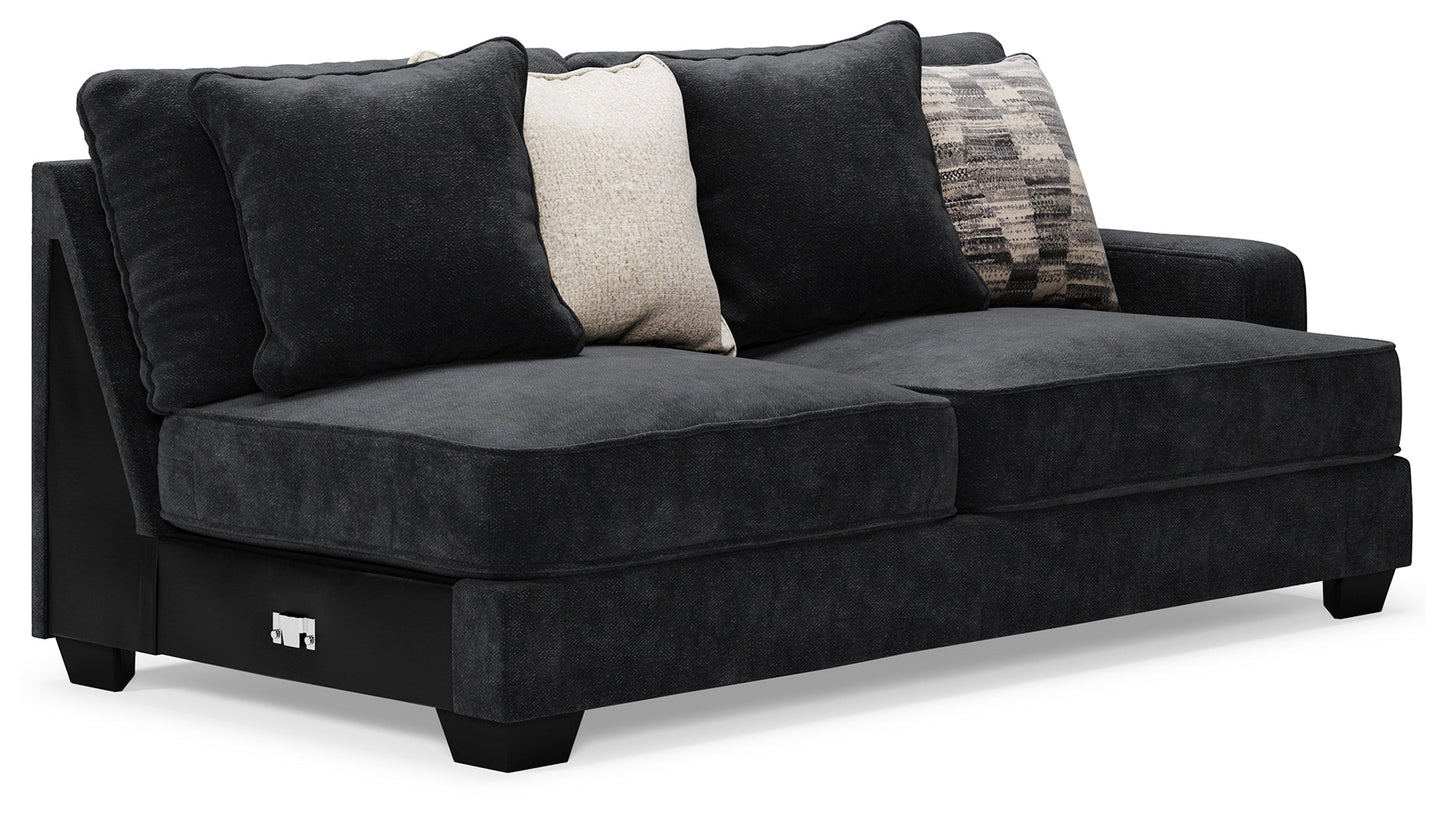 Lavernett Charcoal 4-Piece Sectional with Ottoman