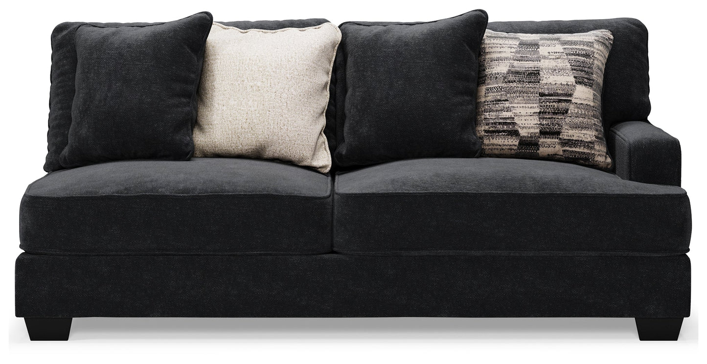Lavernett Charcoal 4-Piece Sectional with Ottoman