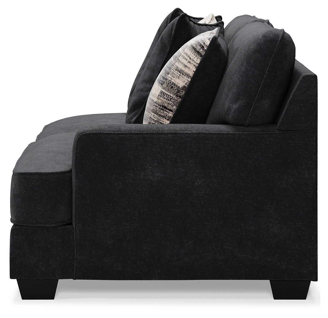 Lavernett Charcoal 4-Piece Sectional with Ottoman