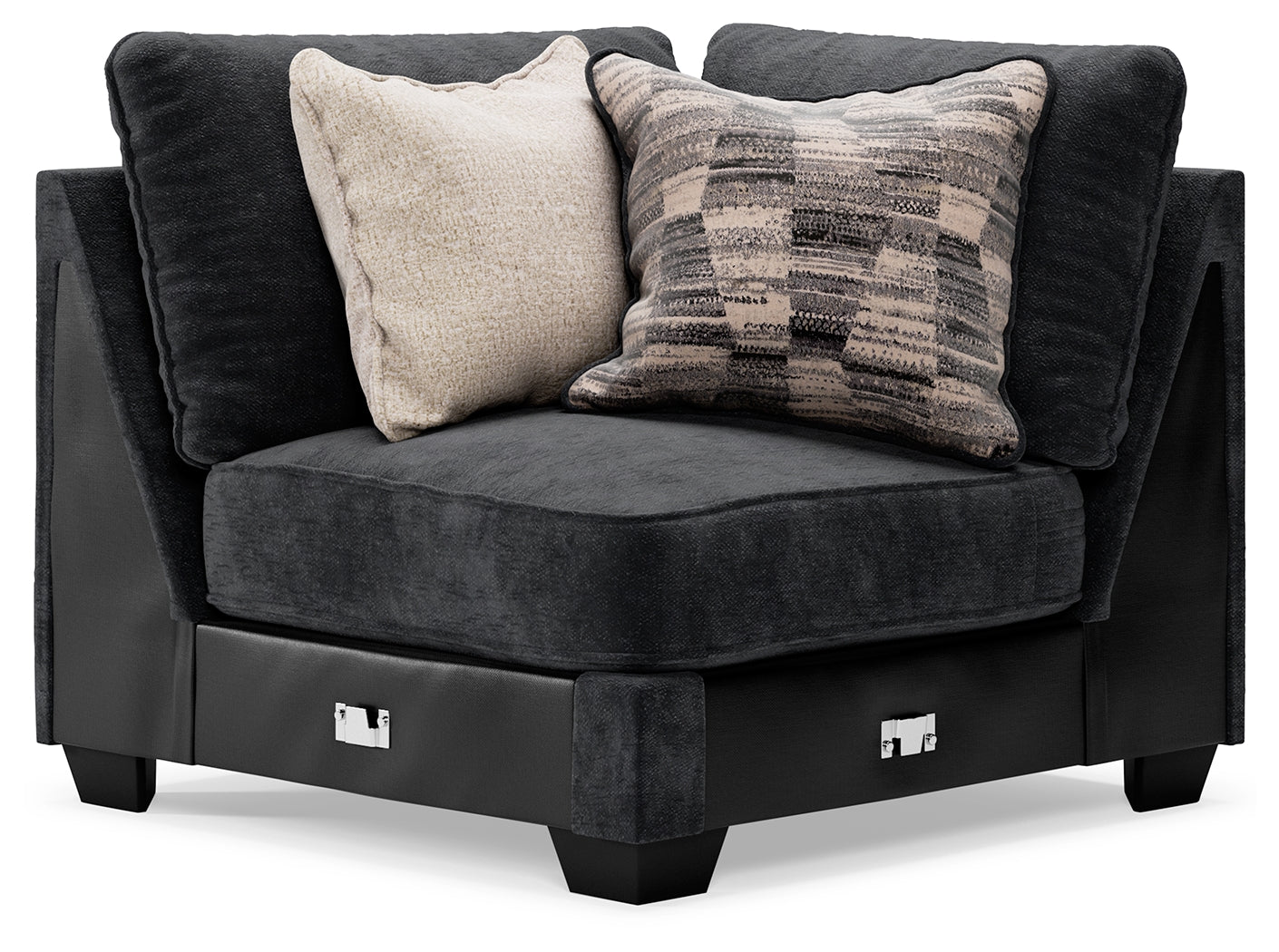 Lavernett Charcoal 4-Piece Sectional with Ottoman