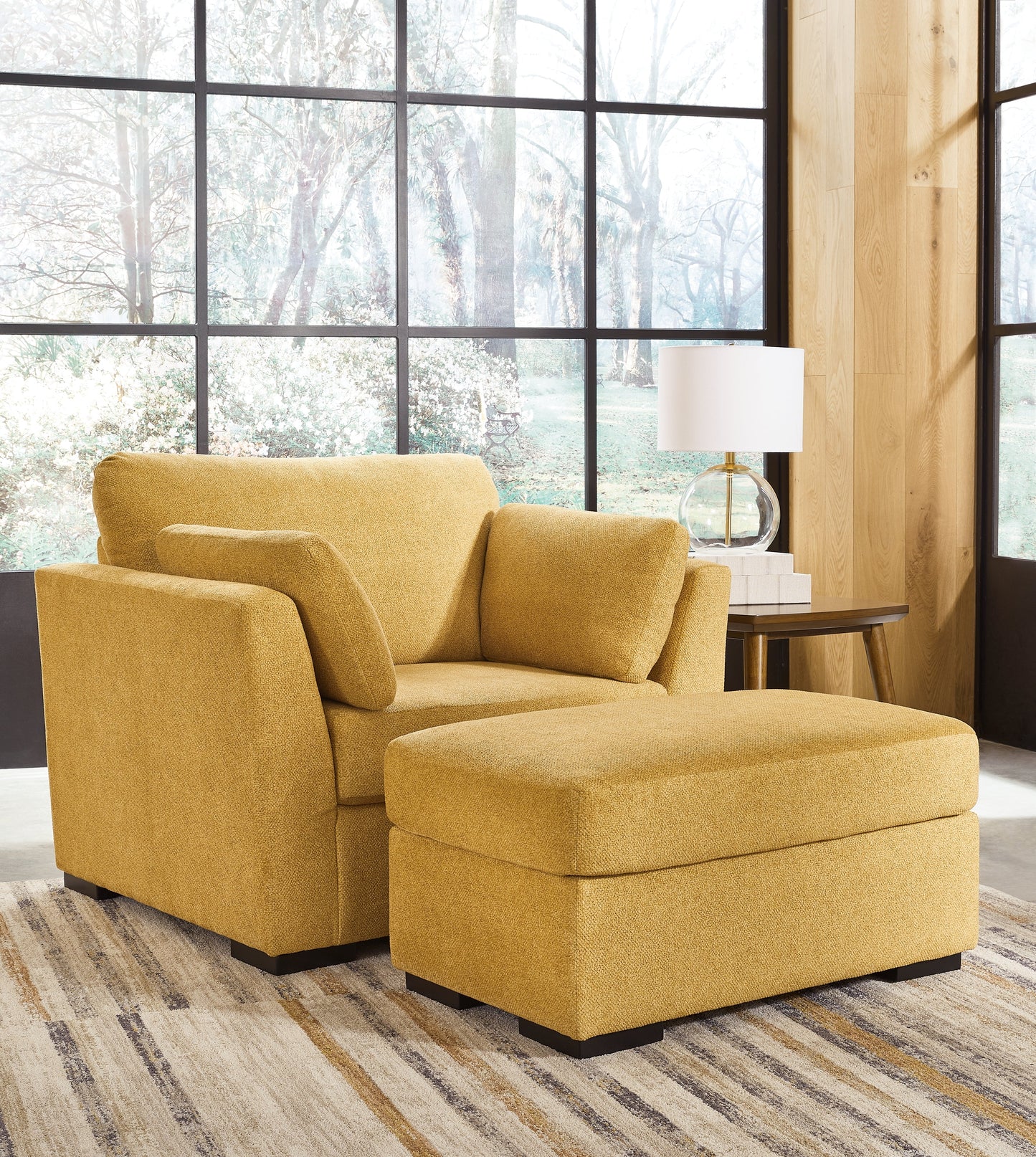 Keerwick Sunflower Oversized Chair and Ottoman