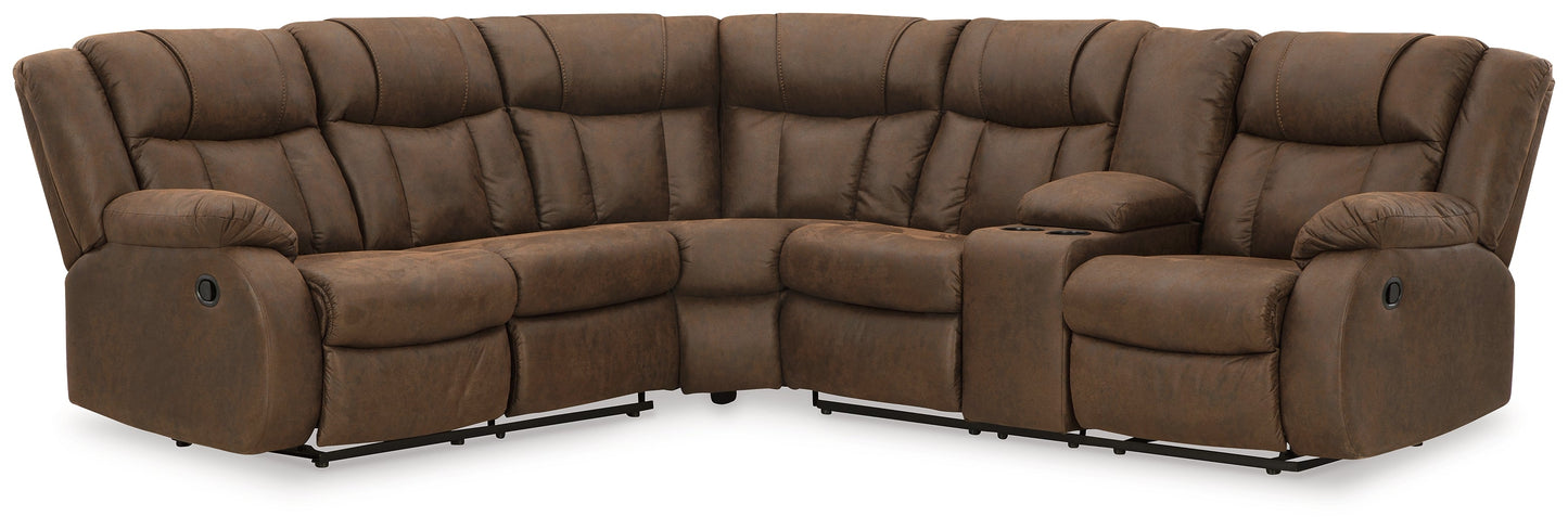 Trail Boys Walnut 2-Piece Reclining Sectional