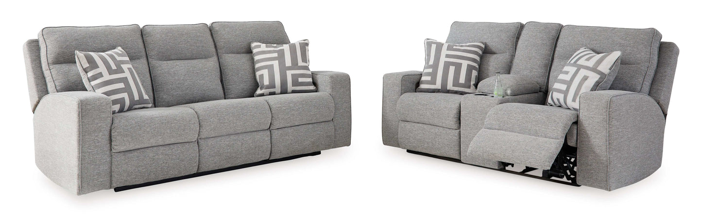 Biscoe Pewter Power Reclining Living Room Set / 2pc