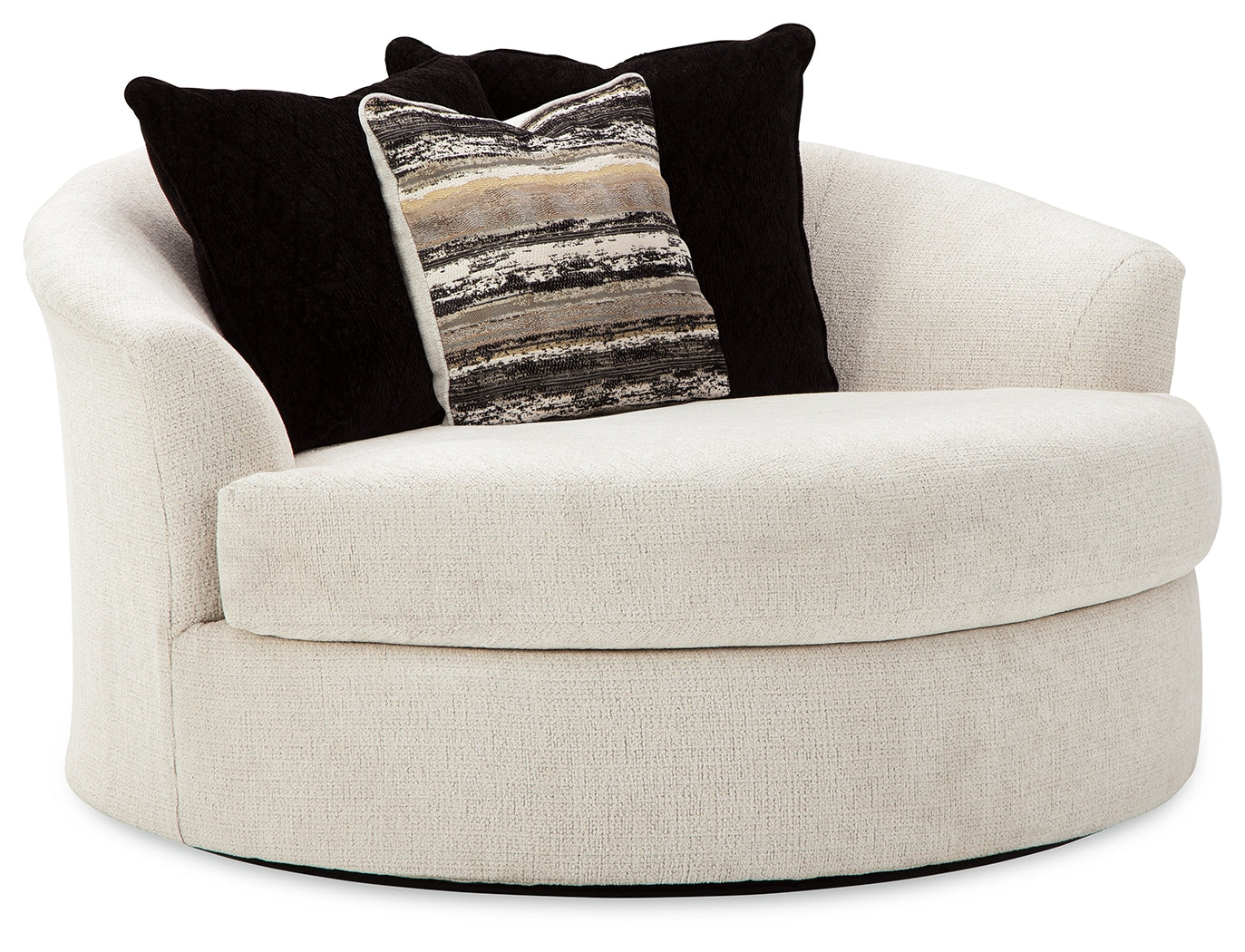 Cambri Snow 2 Oversized Swivel Chairs and Ottoman