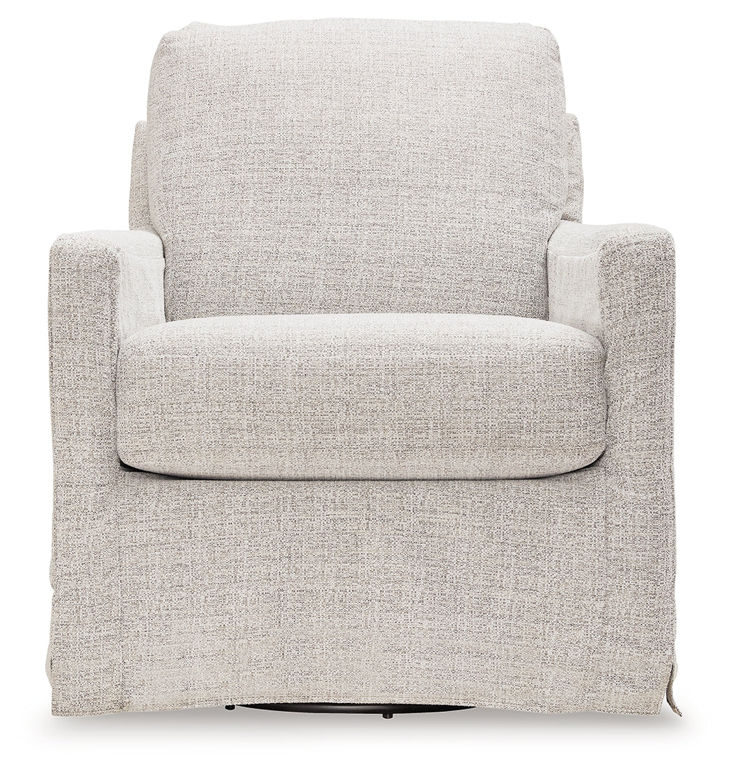 Nenana Next-Gen Nuvella Stone Swivel Glider Accent Chair