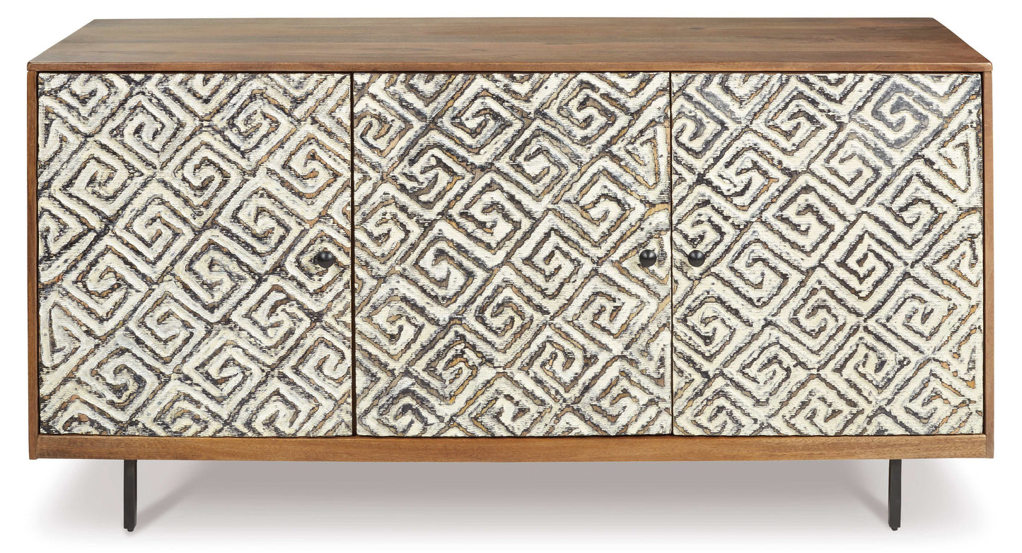 Kerrings Brown/Black/White Accent Cabinet