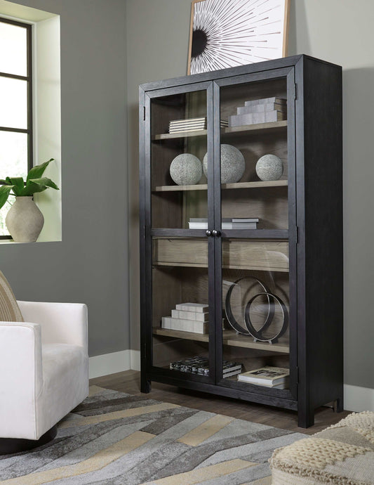 Lenston Black/Gray Tall Accent Cabinet