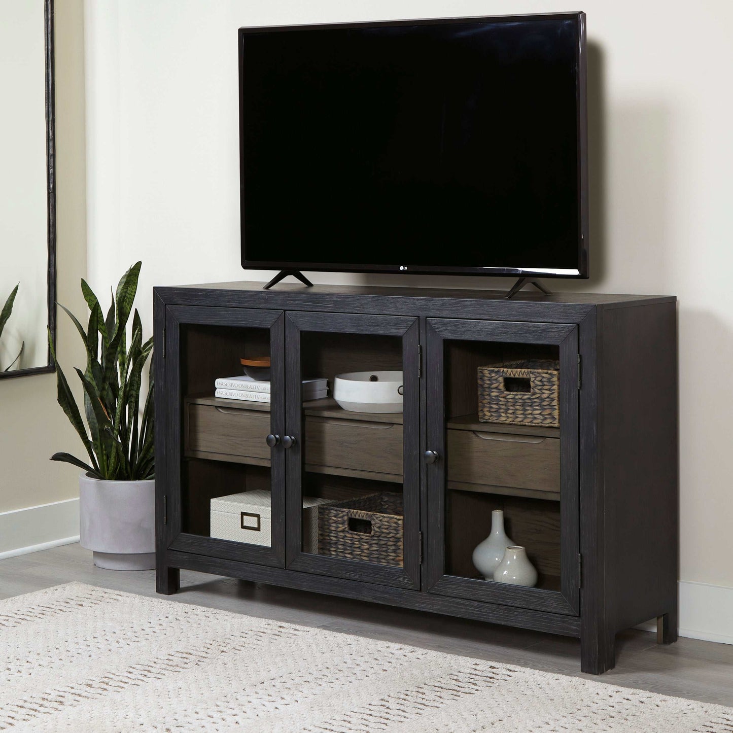Lenston Black/Gray Accent Cabinet