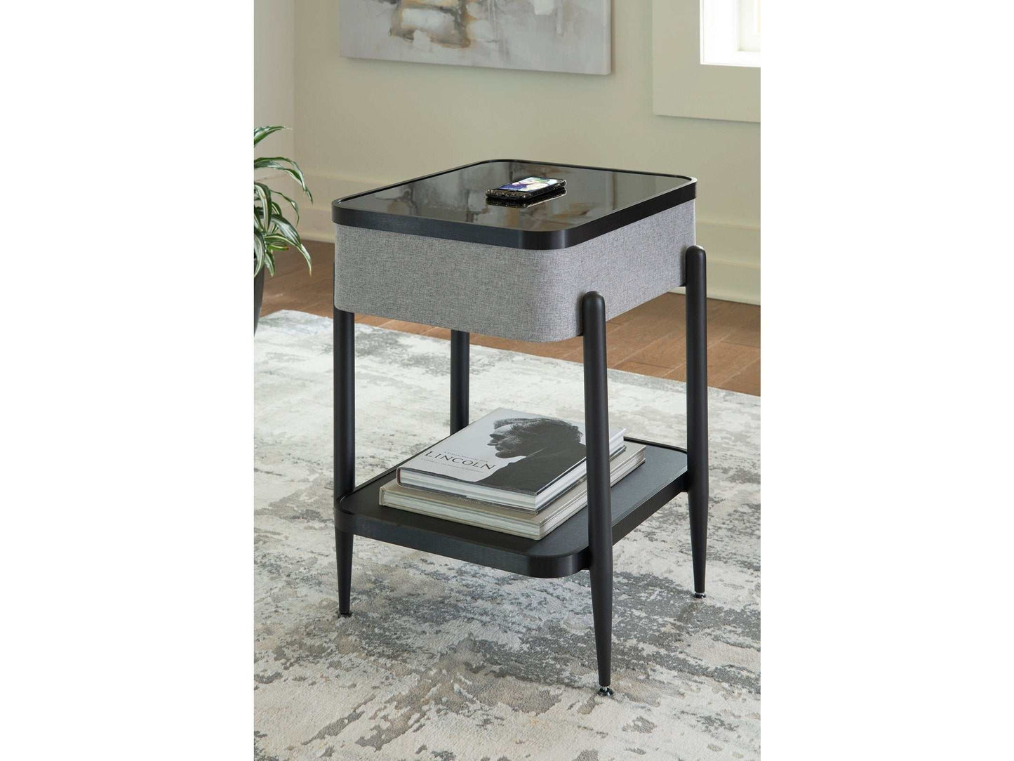 Jorvalee Gray/Black Accent Table