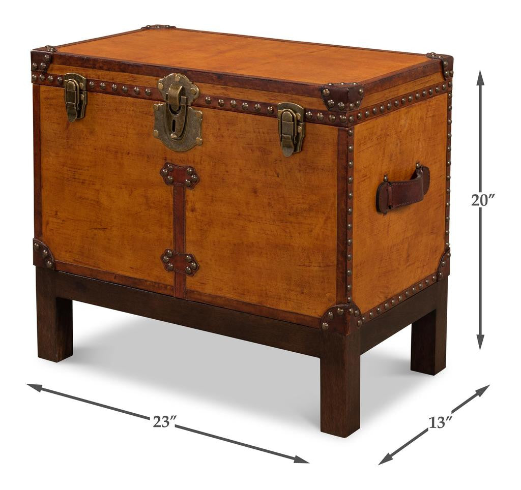 Abilene Tan Leather Box With Stand - Ornate Home