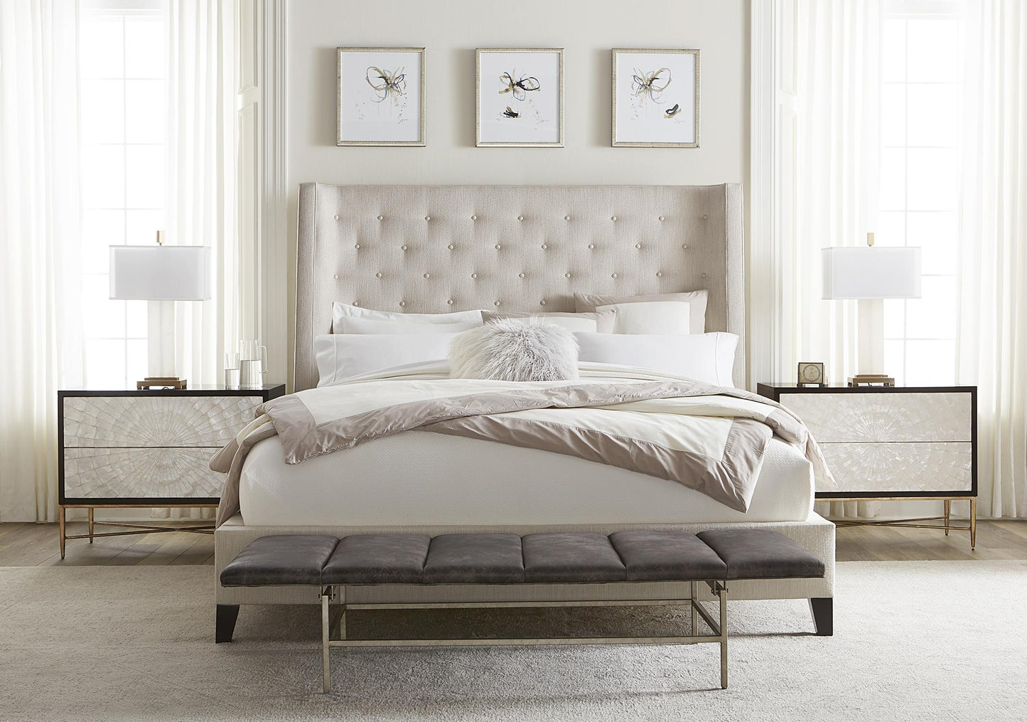Adagio Espresso Nightstand (38" W) - Ornate Home
