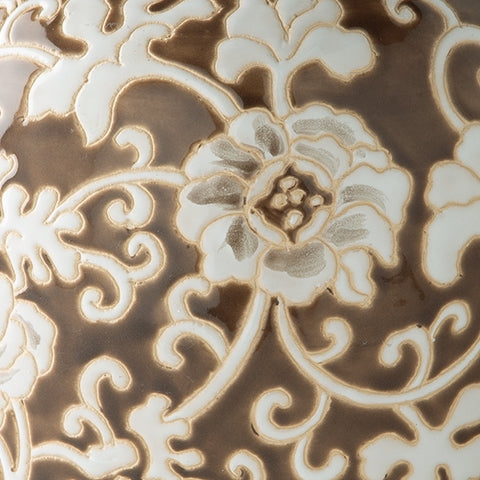 Adalham Brown/Cream Jar- Viva Furn