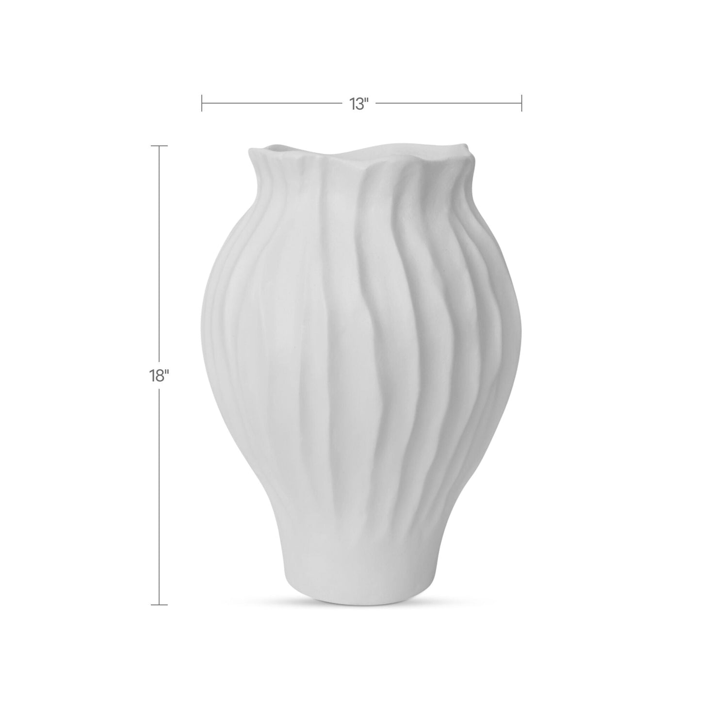 Adria White 18-in Vessel - Ornate Home
