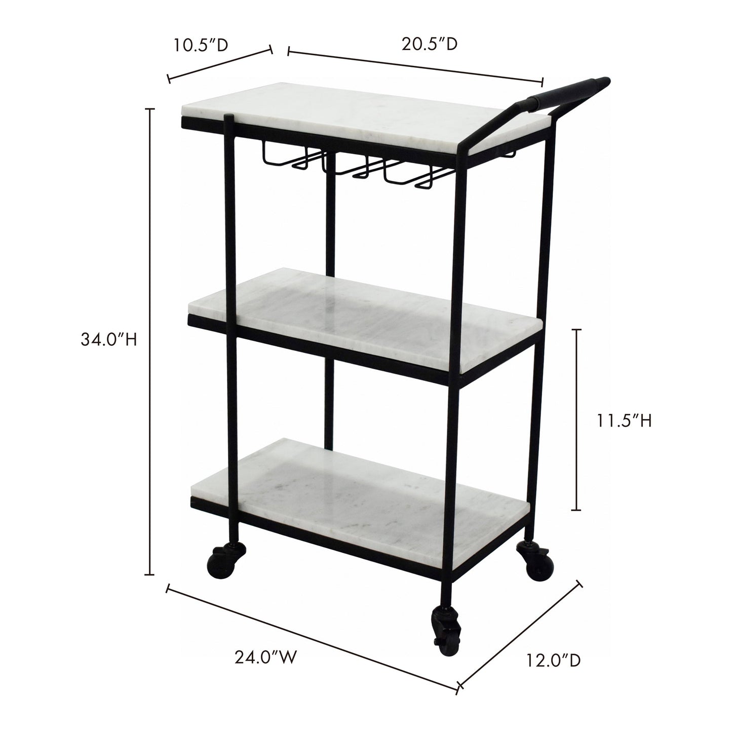 After Hours White Bar Cart - Ornate Home