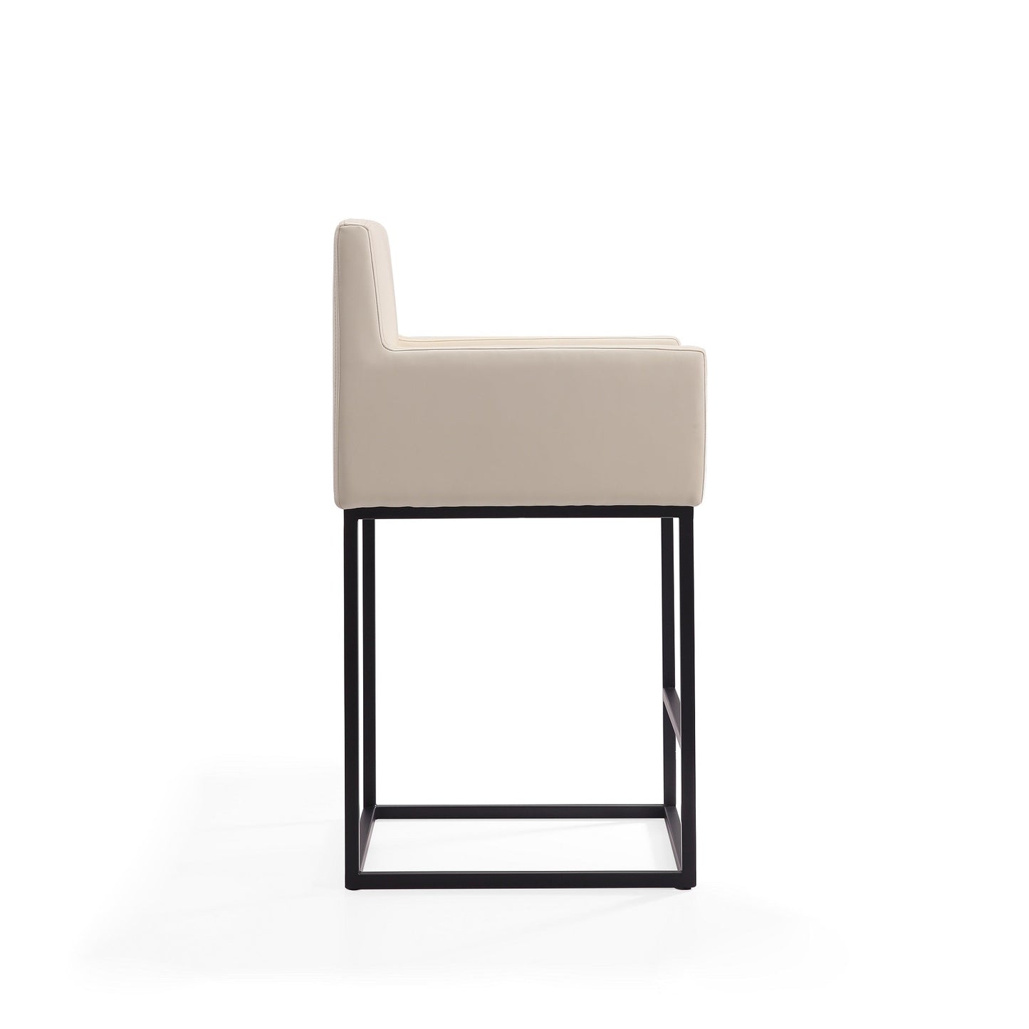 Ambassador Counter Stool in Cream and Black (set of 2) - Ornate Home