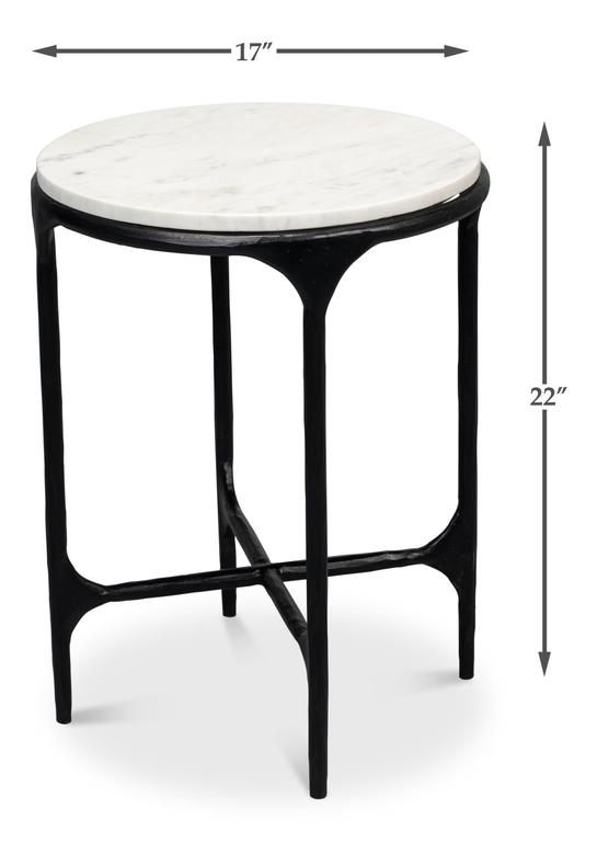 Anapa White Round End Table - Ornate Home