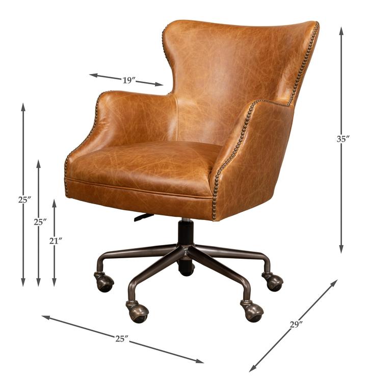 Andrew Jackson Brown Desk Chair - Ornate Home