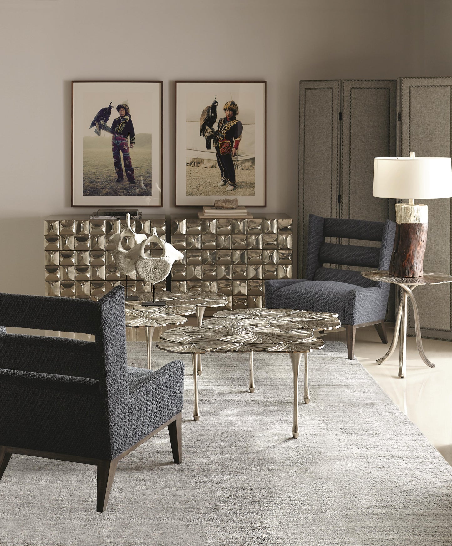 Annabella Satin Nickel Cocktail Table - Ornate Home