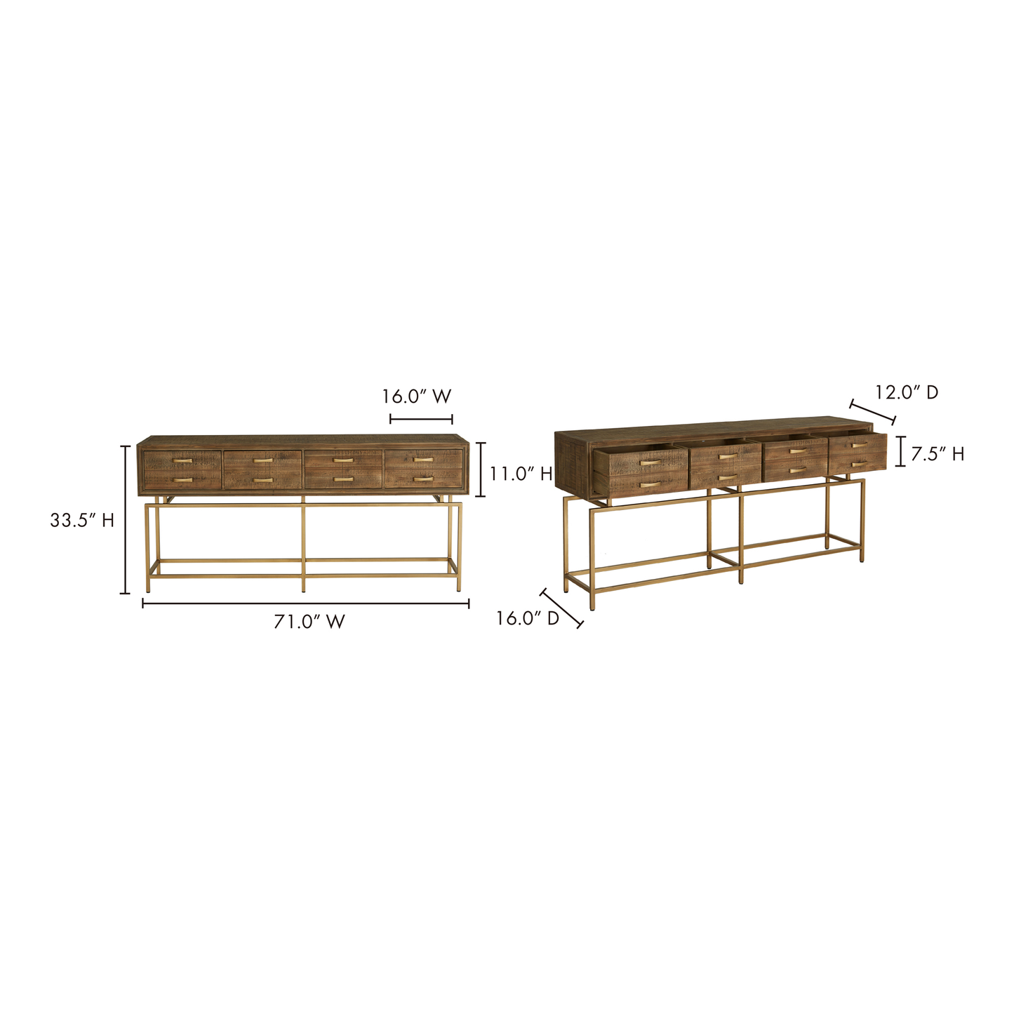 Annecy Natural Console Table - Ornate Home