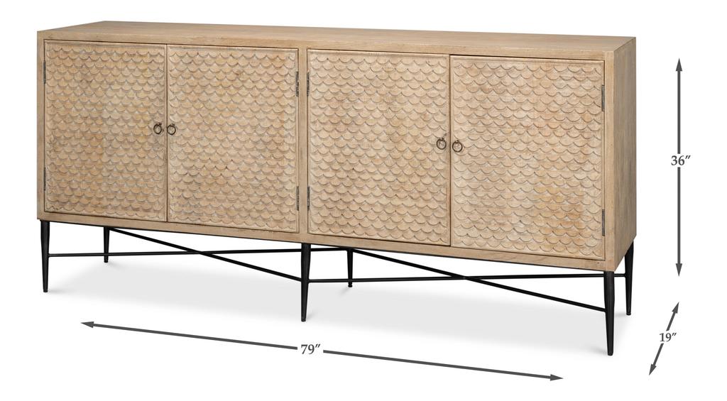 Archie Tan Four Door Sideboard - Ornate Home