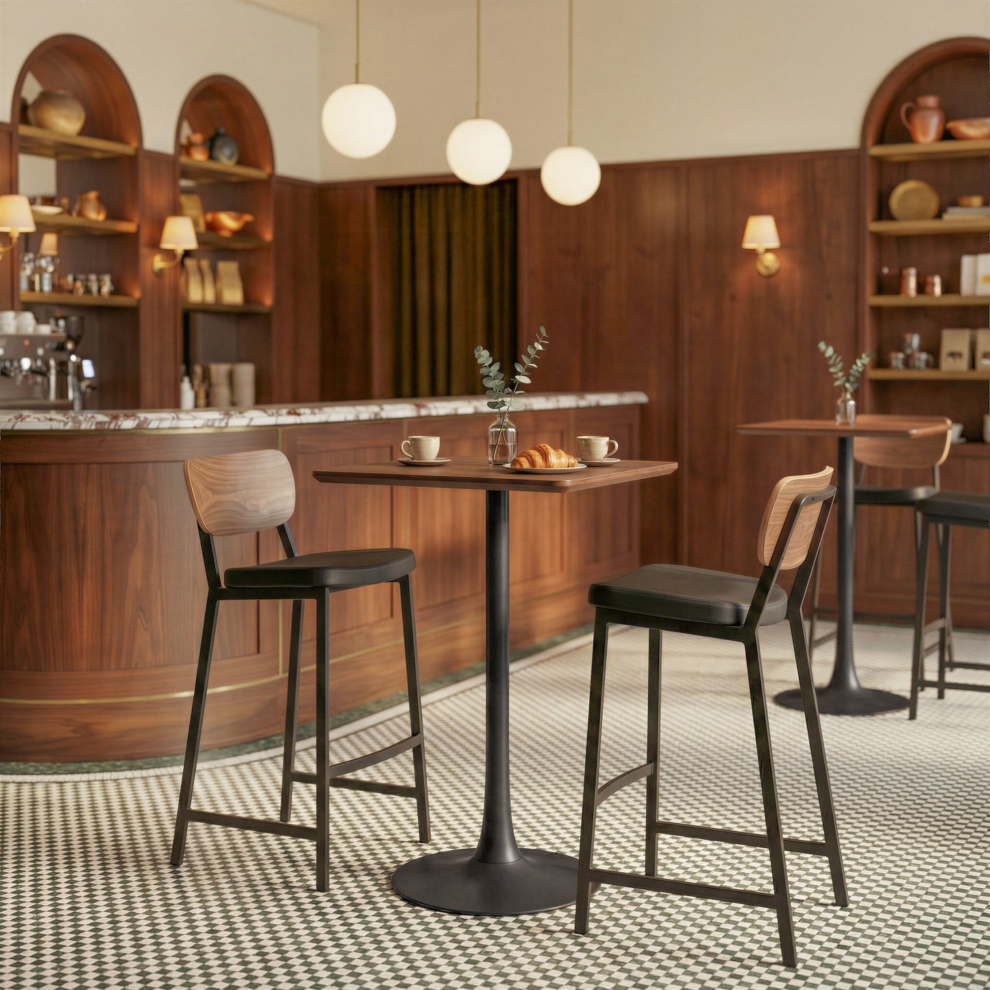 Ardenne Black & Brown Barstool (Set of 2) - Ornate Home