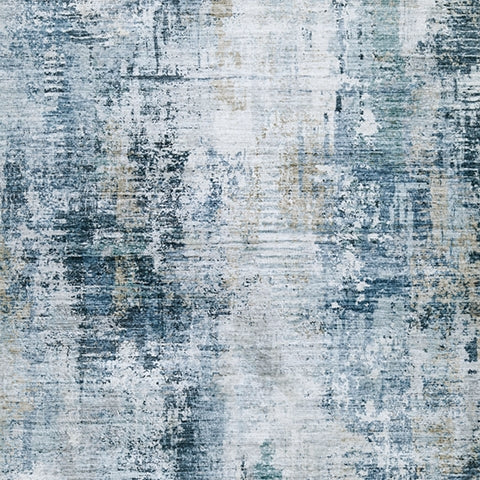 Arlenmont Blue/White/Brown Memory Foam Medium Rug- Viva Furn