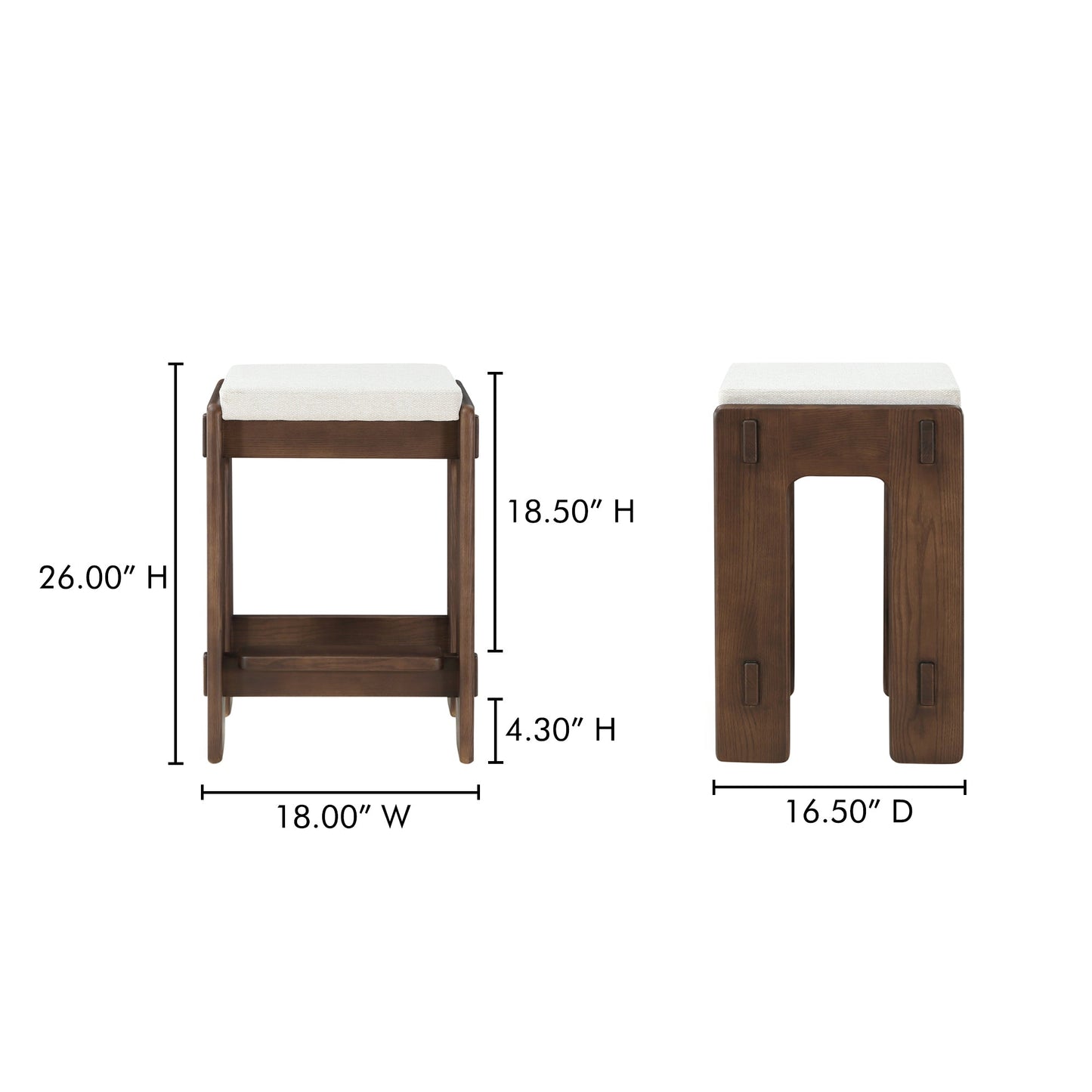 Ashby Brown Counter Stool - Ornate Home