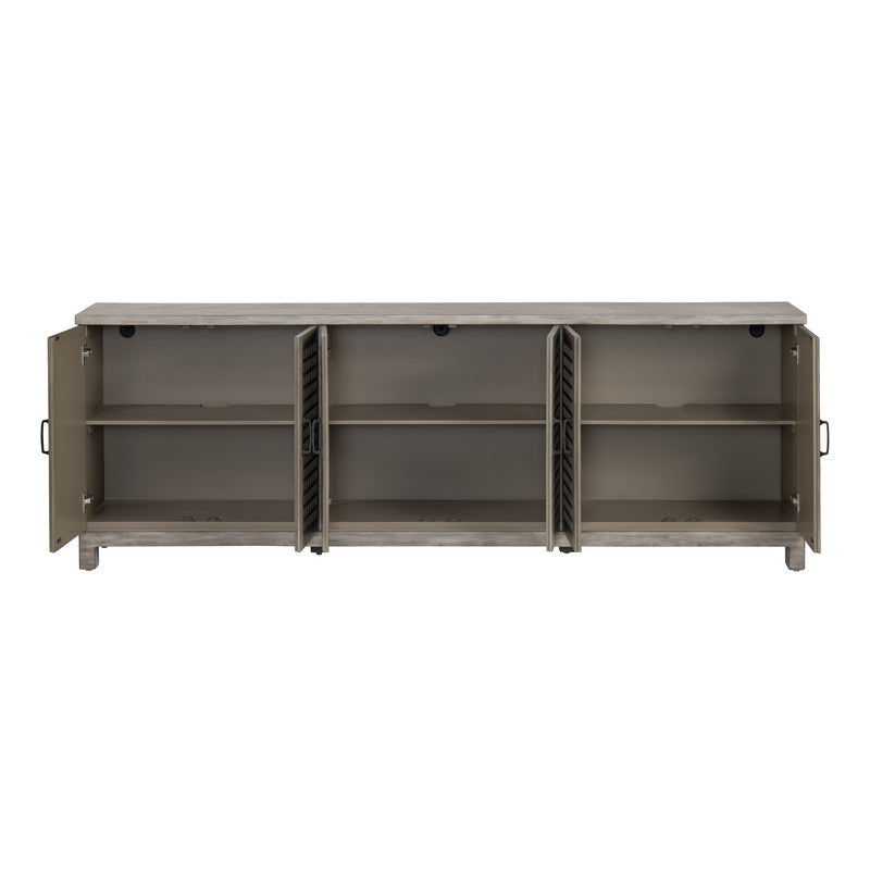 Ashlar Brown Six-Door Sideboard - Ornate Home