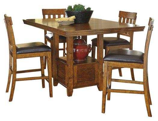 Ralene Medium Brown Counter Height Dining Room Set / 7pc