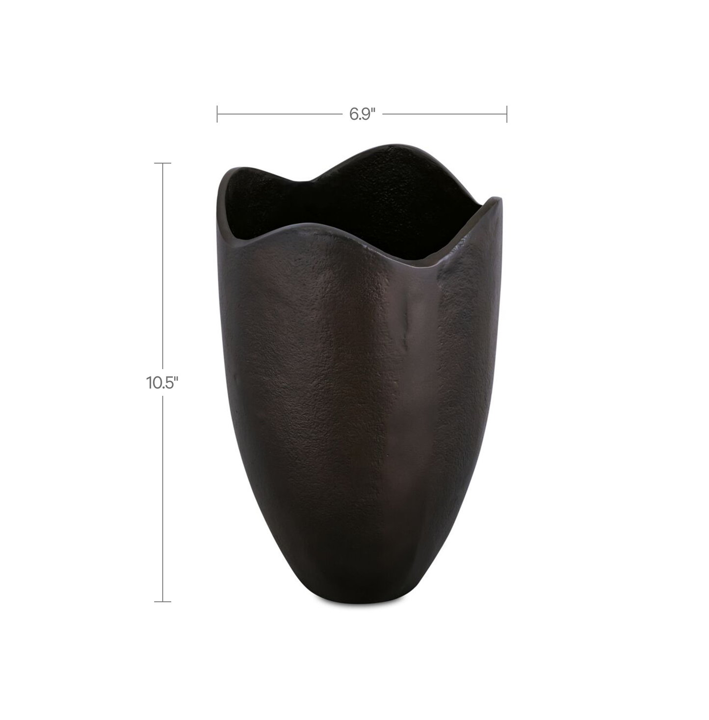 Athena Blackened Bronze Cast Aluminum Vase - Ornate Home